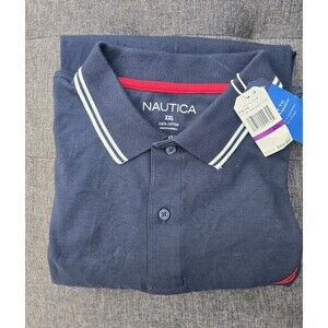 Nautica Men’s Polo Shirt XXL Navy 100% Cotton Short Sleeve